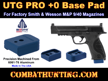 UTG PRO +0 Base Pad S&W M&P 9/40 Matte Blue Aluminum