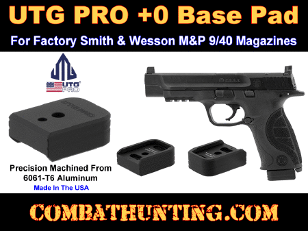 UTG PRO +0 Base Pad S&W M&P 9/40 Matte Black Aluminum