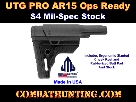 UTG PRO AR15 Ops Ready S4 AR-15 Mil-spec Carbine Stock