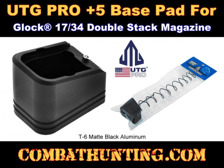 UTG PRO +5 Base Pad Glock 17/34 Matte Black Aluminum