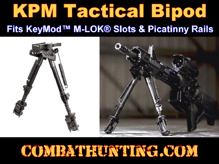 Sniper Rifle KPM Bipod Fits KeyMod, M-LOK & Picatinny Rails