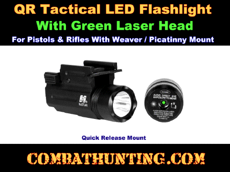 Tactical Rifle QR Green Laser Sight Flashlight Set Combo