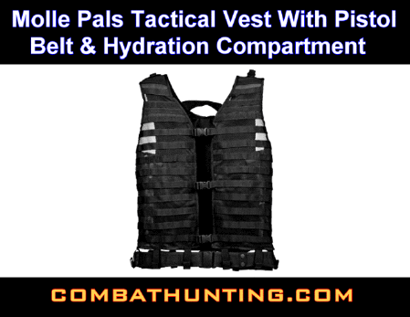 Ncstar Molle Pals Tactical Vests With Pistol Belt Black