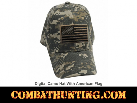 Digital Camo Hat With American Flag