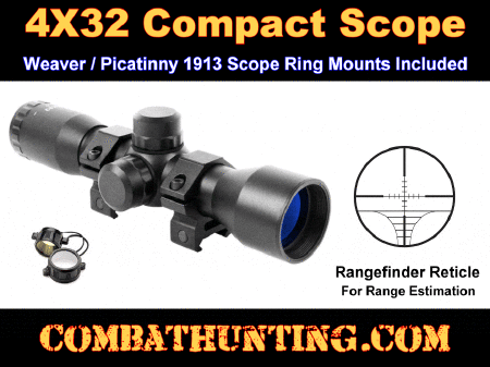 4x32mm Rangefinding Reticle Rifle Scope