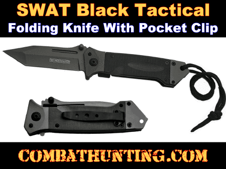 Military Tactical folding Knife Swat Black