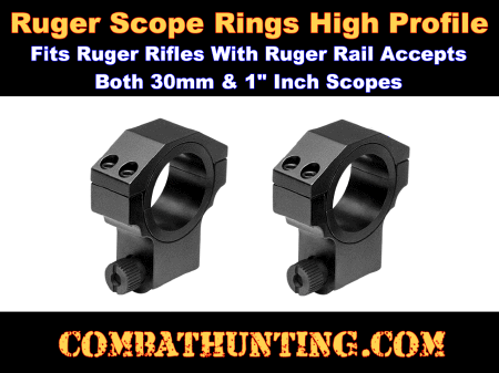 Ruger Style Rings, 30MM 1.98