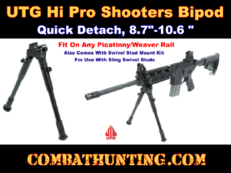 UTG Bipod Hi Pro Shooters Bipod QD 8.7
